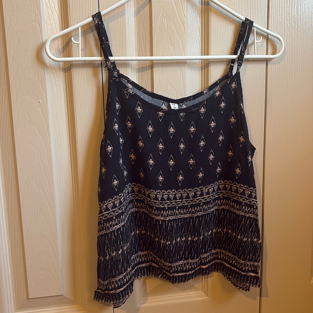 Black and Tan Tank Cropped Top